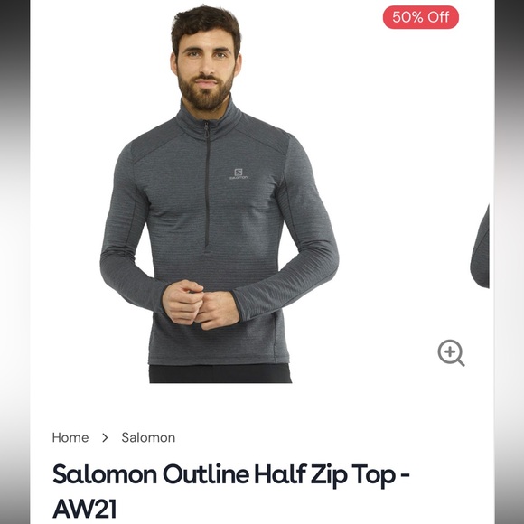 Salomon Ribbed Outline Half Zip Pullover - Dark Blue - Picture 3 of 7